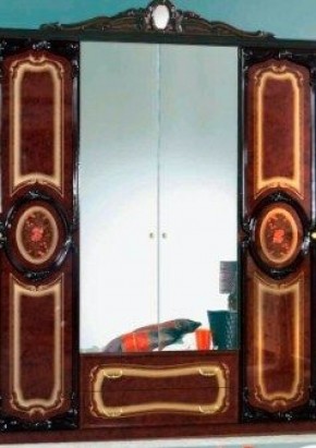 Шкаф 4-х дверный с зеркалами (01.144) Роза (могано) в Тюмени - tumen.ok-mebel.com | фото 1