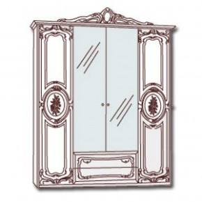 Шкаф 4-х дверный с зеркалами (01.144) Роза (могано) в Тюмени - tumen.ok-mebel.com | фото 3
