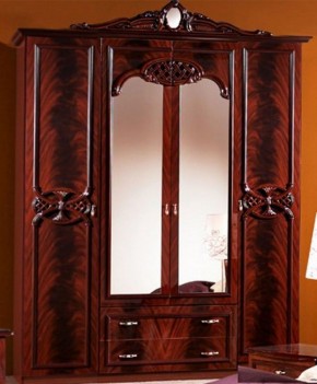 Шкаф 4-х дверный с зеркалами (03.144) Ольга (могано) в Тюмени - tumen.ok-mebel.com | фото