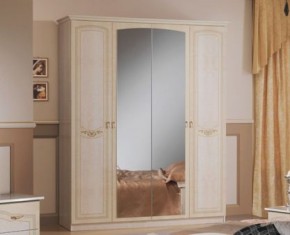 Шкаф 4-х дверный с зеркалами (08.244) Ирина (беж) в Тюмени - tumen.ok-mebel.com | фото