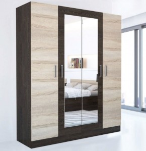 Шкаф 4-х створчатый Леси + Зеркало в Тюмени - tumen.ok-mebel.com | фото