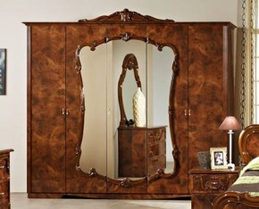 Шкаф 5-и дверный с зеркалами (20.145) Тициана (орех) в Тюмени - tumen.ok-mebel.com | фото