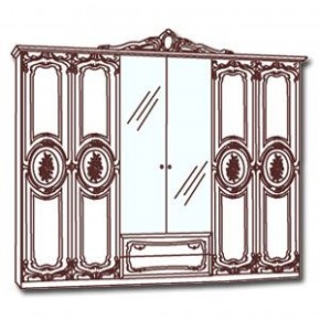 Шкаф 6-и дверный с зеркалами (01.146) Роза (могано) в Тюмени - tumen.ok-mebel.com | фото 4