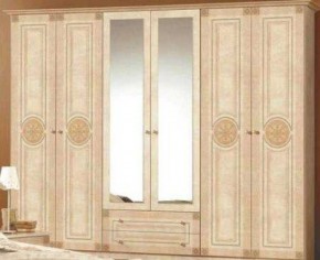 Шкаф 6-и дверный с зеркалами (02.146) Рома (беж) в Тюмени - tumen.ok-mebel.com | фото