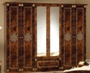 Шкаф 6-и дверный с зеркалами (02.146) Рома (орех) в Тюмени - tumen.ok-mebel.com | фото