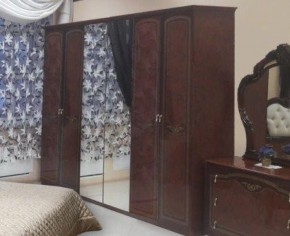 Шкаф 6-ти дверный с зеркалами (08.246) Ирина (орех) в Тюмени - tumen.ok-mebel.com | фото