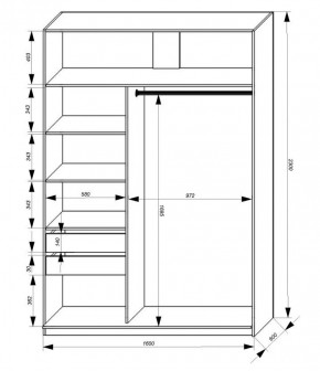 Шкаф-купе 1600 серии SOFT D1+D3+B2+PL1 (2 ящика+1штанга) профиль «Графит» в Тюмени - tumen.ok-mebel.com | фото 3