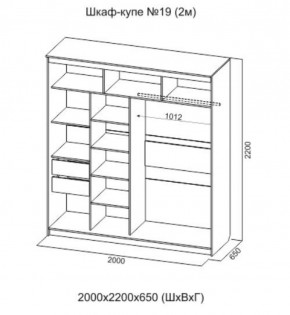 Шкаф-купе №19 Серия 3 Квадро (2000) Ясень Анкор светлый в Тюмени - tumen.ok-mebel.com | фото 4