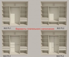 Шкаф-купе 2100 серии SOFT D2+D7+D3+B22+PL2 (по 2 ящика лев/прав+1штанга+1полка) профиль «Графит» в Тюмени - tumen.ok-mebel.com | фото 6