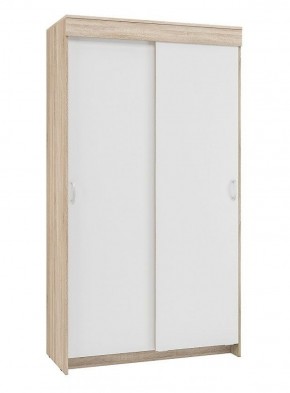 Шкаф-купе Бассо 1.0 (Дуб Сонома/Белый) 2 двери 2 зеркальные вставки в Тюмени - tumen.ok-mebel.com | фото 3