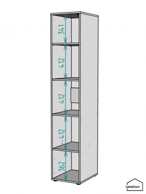 Шкаф Linnea MHR-1-2 2050х400х510 (ДВ-М 11.1.25) в Тюмени - tumen.ok-mebel.com | фото 3
