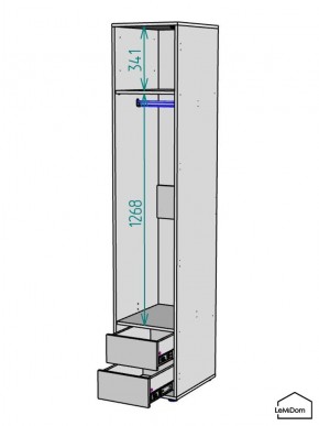 Шкаф Linnea MHR-1-3 2050х400х510 (ДВ-М 11.1.25) в Тюмени - tumen.ok-mebel.com | фото 3