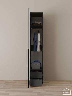 Шкаф Linnea MHR-1-3 2050х400х510 (Графит-М 11.1.25) в Тюмени - tumen.ok-mebel.com | фото 3