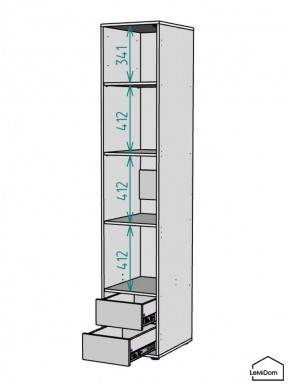 Шкаф Linnea MHR-1-4 2050х400х510 (ДВ-М 11.1.25) в Тюмени - tumen.ok-mebel.com | фото 3