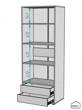 Шкаф Linnea MHR-2-4 2050х800х510 (Белый-М 11.1.2) в Тюмени - tumen.ok-mebel.com | фото 3