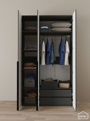 Шкаф Linnea MHR-3-2 2050х1200х510 (Графит-М 11.1.25) в Тюмени - tumen.ok-mebel.com | фото 5
