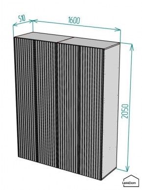 Шкаф Linnea MHR-4-2 2050х1600х510 (ДВ-М 11.1.25) в Тюмени - tumen.ok-mebel.com | фото 2