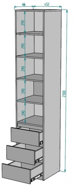 Шкаф Мальта H159 в Тюмени - tumen.ok-mebel.com | фото 2