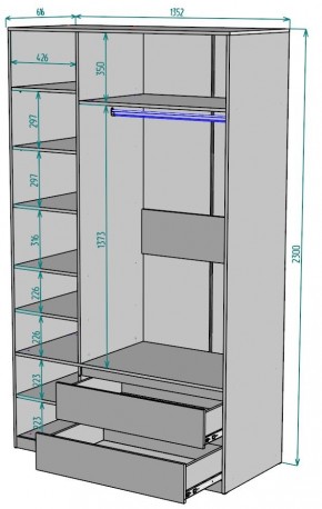 Шкаф Мальта H216 в Тюмени - tumen.ok-mebel.com | фото 2