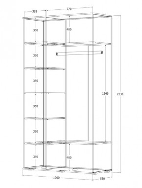 Шкаф Норден 1200 (Дуб Крафт белый) в Тюмени - tumen.ok-mebel.com | фото 3