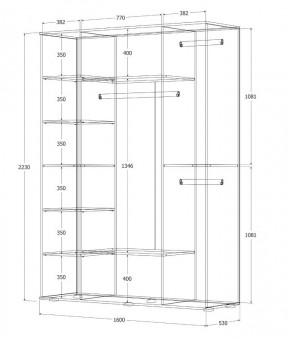 Шкаф Норден 1600 (Дуб Крафт золотой) в Тюмени - tumen.ok-mebel.com | фото 3