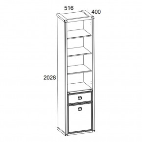 Шкаф открытый 1D1S, MAGELLAN, цвет Сосна винтаж в Тюмени - tumen.ok-mebel.com | фото 2