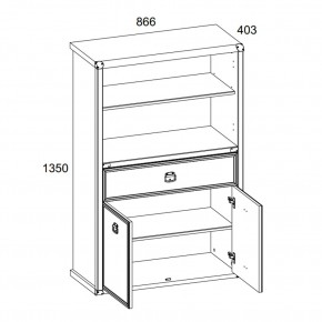 Шкаф открытый 2D1S, MAGELLAN, цвет Сосна винтаж в Тюмени - tumen.ok-mebel.com | фото 3