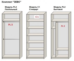 Шкаф распашной серия «ЗЕВС» (PL3/С1/PL2) Серый камень/Небраска натуральный в Тюмени - tumen.ok-mebel.com | фото 2