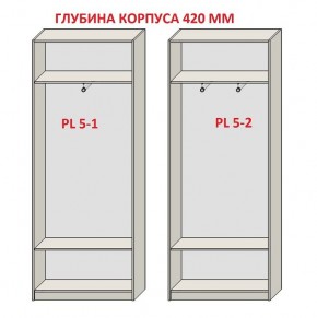 Шкаф распашной серия «ЗЕВС» (PL3/С1/PL2) Серый камень/Небраска натуральный в Тюмени - tumen.ok-mebel.com | фото 8