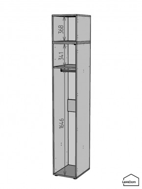 Шкаф с антресолью Linnea MHR-1A-1 2450х400х510 (ДВ-М 11.1.25) в Тюмени - tumen.ok-mebel.com | фото 3