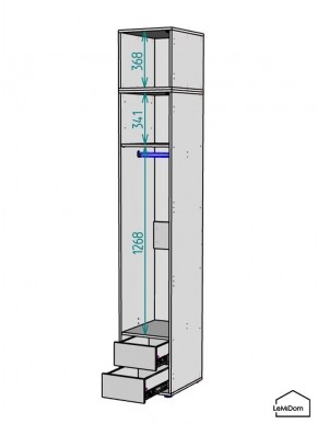 Шкаф с антресолью Linnea MHR-1A-3 2450х400х510 (ДВ-М 11.1.25) в Тюмени - tumen.ok-mebel.com | фото 3