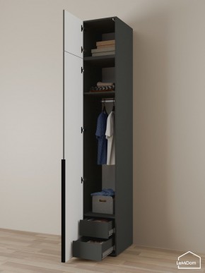 Шкаф с антресолью Linnea MHR-1A-3 2450х400х510 (Графит-М 11.1.25) в Тюмени - tumen.ok-mebel.com | фото 5