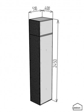 Шкаф с антресолью Linnea MHR-1A-4 2450х400х510 (Графит-М 11.1.25) в Тюмени - tumen.ok-mebel.com | фото 2