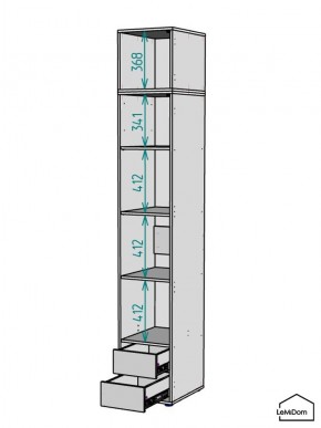 Шкаф с антресолью Linnea MHR-1A-4 2450х400х510 (Графит-М 11.1.25) в Тюмени - tumen.ok-mebel.com | фото 3