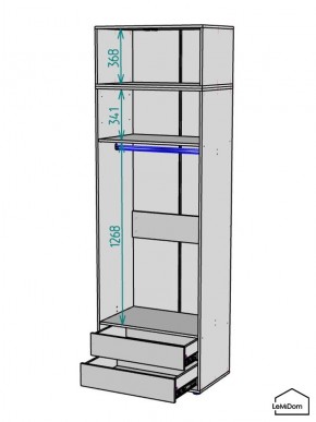 Шкаф с антресолью Linnea MHR-2A-3 2450х800х510 (ДВ-М 11.1.25) в Тюмени - tumen.ok-mebel.com | фото 3