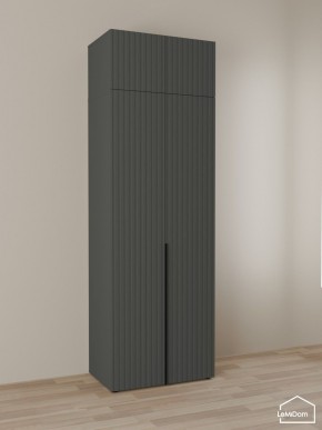 Шкаф с антресолью Linnea MHR-2A-3 2450х800х510 (Графит-М 11.1.25) в Тюмени - tumen.ok-mebel.com | фото