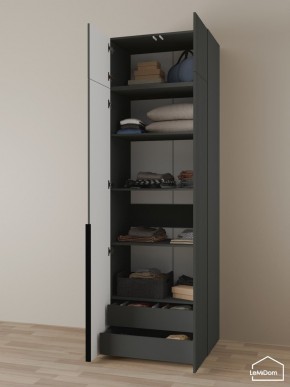 Шкаф с антресолью Linnea MHR-2A-3 2450х800х510 (Графит-М 11.1.25) в Тюмени - tumen.ok-mebel.com | фото 6