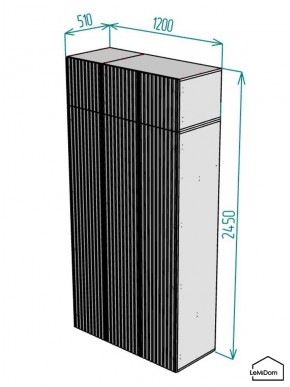 Шкаф с антресолью Linnea MHR-3POA-1 2450х1200х510 (Белый-М 11.1.2) в Тюмени - tumen.ok-mebel.com | фото 2