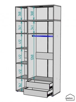 Шкаф с антресолью Linnea MHR-3POA-2 2450х1200х510 (Белый-М 11.1.2) в Тюмени - tumen.ok-mebel.com | фото 3
