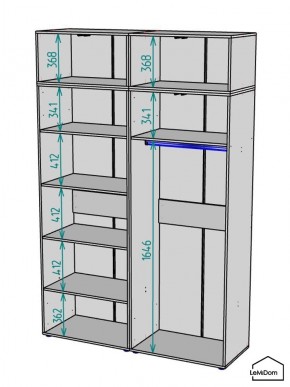 Шкаф с антресолью Linnea MHR-4A-1 2450х1600х510 (Графит-М 11.1.25) в Тюмени - tumen.ok-mebel.com | фото 3