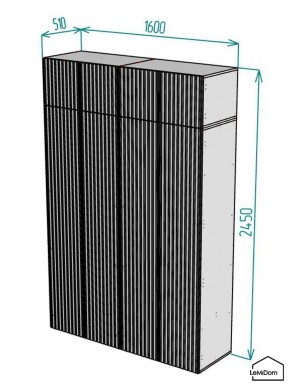 Шкаф с антресолью Linnea MHR-4POA-1 2450х1600х510 (Белый-М 11.1.2) в Тюмени - tumen.ok-mebel.com | фото 2