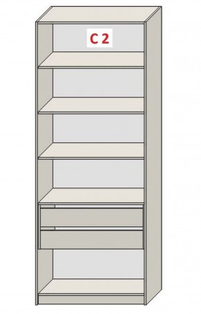 Шкаф СТАНДАРТ С1 без ящика серия "ГЕСТИЯ" (Светло-серый/Дуб Небраска натуральный) 800*520*2300 в Тюмени - tumen.ok-mebel.com | фото 6