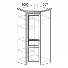 Шкаф угловой №183 "Лючия" Фасад зеркало (Угол 1007*1007) Дуб оксфорд в Тюмени - tumen.ok-mebel.com | фото 2
