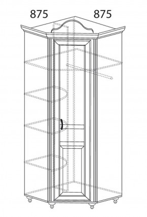 Шкаф угловой №562 "Алиса" (угол 875*875) в Тюмени - tumen.ok-mebel.com | фото 2