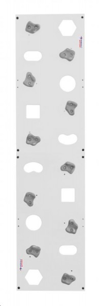 Скалодром пристенный (500*2000) стандарт ЭЛЬБРУС Pastel с отверстиями (10 шт. серых зацепов) цв.белый в Тюмени - tumen.ok-mebel.com | фото