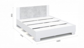 Спальня Аврора Кровать 160 со встроенным основанием под матрас Белый/Ателье светлый в Тюмени - tumen.ok-mebel.com | фото