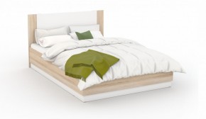 Спальня Аврора Кровать 160 со встроенным основанием под матрас Дуб сонома/Белый в Тюмени - tumen.ok-mebel.com | фото