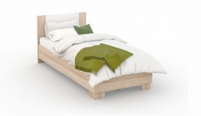 Спальня Аврора Кровать 90 со встроенным основанием под матрас Дуб сонома/Белый в Тюмени - tumen.ok-mebel.com | фото