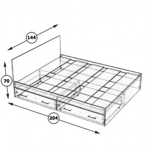 Стандарт Кровать с ящиками 1400, цвет дуб сонома, ШхГхВ 143,5х203,5х70 см., сп.м. 1400х2000 мм., без матраса, основание есть в Тюмени - tumen.ok-mebel.com | фото 6