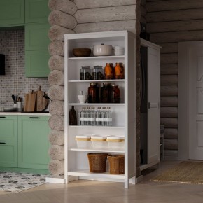 Стеллаж 00 Кантри, массив сосны, цвет белый в Тюмени - tumen.ok-mebel.com | фото 4